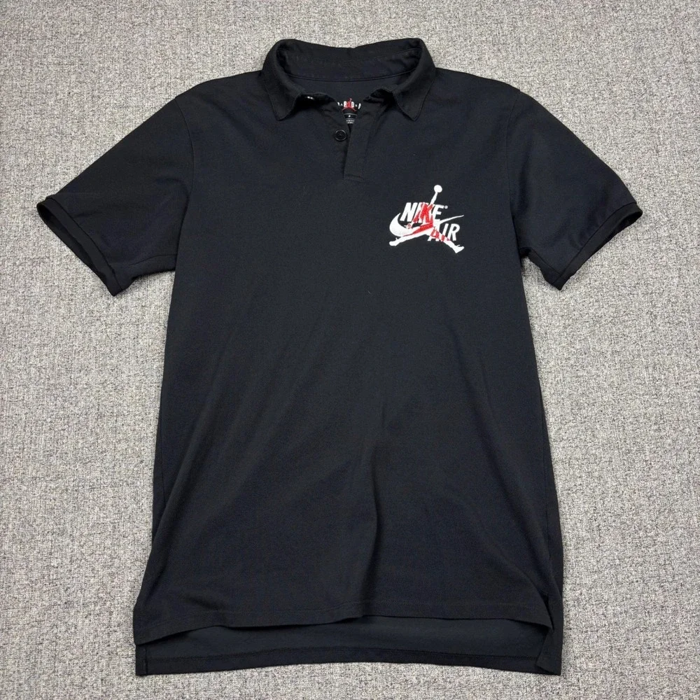Jordan Jumpman Nike Air Polo Shirt‎ Mens Small Black Short Sleeve CK2228-010